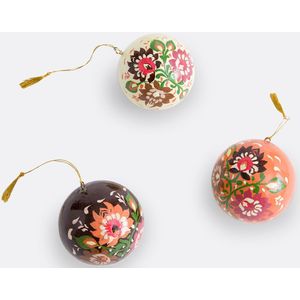 Set van 3 bedrukte kerstballen, Caspar LA REDOUTE INTERIEURS. Papier materiaal. Maten één maat. Multicolor kleur