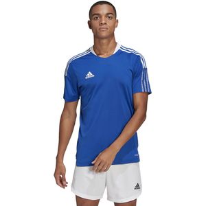 T-shirt voor voetbal 3 stripes Tiro 21 adidas Performance. Polyester materiaal. Maten 3XL. Blauw kleur