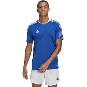 T-shirt voor voetbal 3 stripes Tiro 21 adidas Performance. Polyester materiaal. Maten 3XL. Blauw kleur