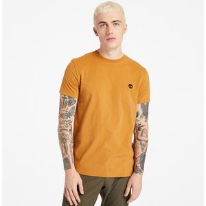 Slim T-shirt met ronde hals Dunstan River TIMBERLAND. Katoen materiaal. Maten S. Kastanje kleur