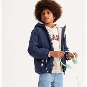Windjacket gevoerd in sherpa LA REDOUTE COLLECTIONS. Polyester materiaal. Maten 8 jaar - 126 cm. Blauw kleur