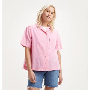 Korte blouse, reverskraag LEVI'S. Linnen materiaal. Maten XS. Roze kleur