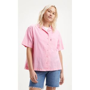 Korte blouse, reverskraag LEVI'S. Linnen materiaal. Maten S. Roze kleur