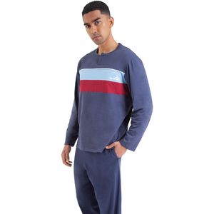 Pyjama Shirt met lange mouwen ATHENA. Katoen materiaal. Maten S. Blauw kleur