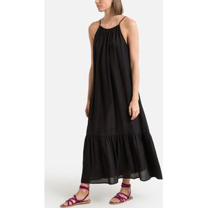 Lange jurk met spaghettibandjes SEE U SOON. Viscose materiaal. Maten 0(XS). Zwart kleur