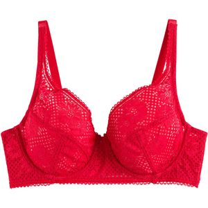 Minimizer-BH in kant LA REDOUTE COLLECTIONS. Kant materiaal. Maten 100D FR - 85D EU. Rood kleur