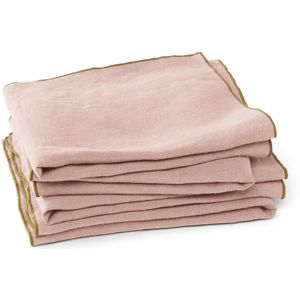 Set van 4 servetten in gewassen hennep, Helmati
