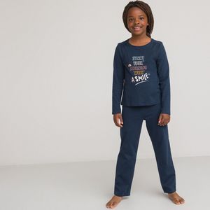 Pyjama in katoen, bedrukt vooraan LA REDOUTE COLLECTIONS. Katoen materiaal. Maten 5 jaar - 108 cm. Blauw kleur