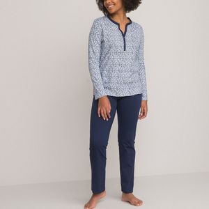 Bedrukte pyjama, zuiver katoen ANNE WEYBURN. Katoen materiaal. Maten 34/36 FR - 32/34 EU. Blauw kleur