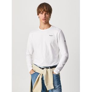 T-shirt met lange mouwen stretch Original PEPE JEANS. Katoen materiaal. Maten L. Wit kleur