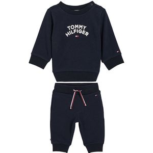 Trainingspak in molton TOMMY HILFIGER. Molton materiaal. Maten 1 jaar - 74 cm. Blauw kleur