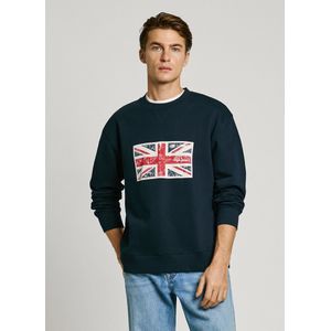 Sweatshirt met ronde hals Union PEPE JEANS. Katoen materiaal. Maten M. Blauw kleur