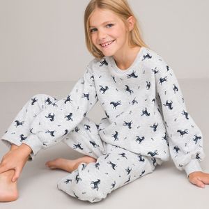 Pyjama in molton, bedrukte eenhoorn LA REDOUTE COLLECTIONS. Katoen materiaal. Maten 6 jaar - 114 cm. Grijs kleur