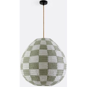 Bolvormige hanglamp met dambordmotief Ø55 cm, Danito LA REDOUTE INTERIEURS. Papier materiaal. Maten één maat. Multicolor kleur