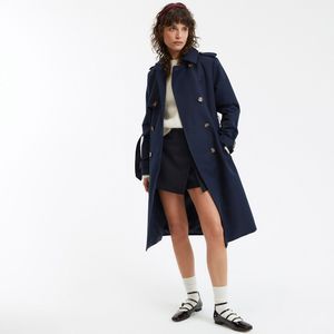 LA REDOUTE COLLECTIONS - Trenchcoat - Marineblauw - Katoen