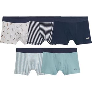 LA REDOUTE COLLECTIONS - Set van 5 Boxershorts - Blauw - Katoen