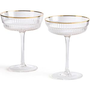 Set van 2 champagne glazen, Togari LA REDOUTE INTERIEURS. Glas materiaal. Maten één maat. Kastanje kleur