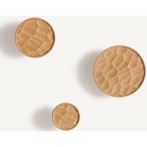 Set van 3 eiken kapstokken, Hango AM.PM.  materiaal. Maten één maat. Beige kleur