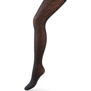 Fantasie panty's met luipaardprint LA REDOUTE COLLECTIONS. Nylon/polyamide materiaal. Maten 34/36 (FR) - 32/34 (EU). Zwart kleur