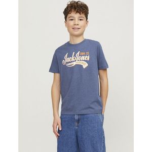 T-shirt met korte mouwen JACK & JONES JUNIOR. Katoen materiaal. Maten 8 jaar - 126 cm. Blauw kleur