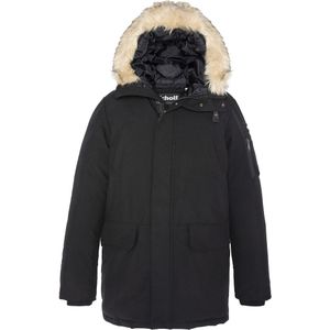 Warme parka met kap Nelson SCHOTT. Polyester materiaal. Maten S. Zwart kleur