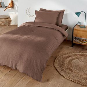 LA REDOUTE INTERIEURS - Linot - Dekbedovertrek - Schors Kleur - 100% Linnen