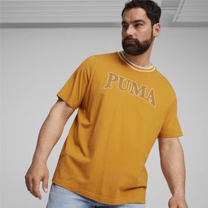 T-shirt met korte mouwen, graphique Squad PUMA. Katoen materiaal. Maten XL. Oranje kleur