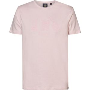 Effen T-shirt met ronde hals PETROL INDUSTRIES. Katoen materiaal. Maten L. Roze kleur