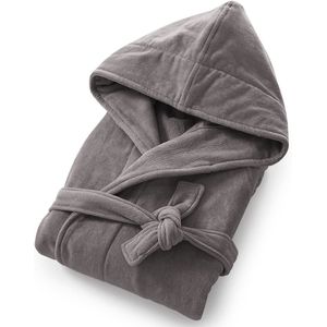 Badjas met kap in fluwelen badstof 450 g/m2, Trizie