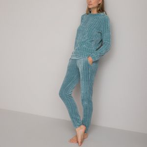 Fluwelen pyjama met lange mouwen LA REDOUTE COLLECTIONS. Katoen materiaal. Maten 34/36 FR - 32/34 EU. Blauw kleur