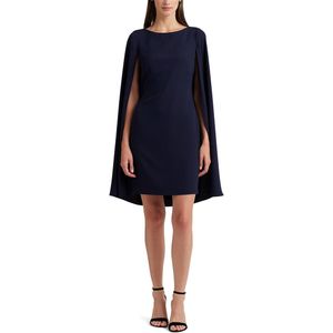 Korte cocktailjurk met boothals, cape PETRA. LAUREN RALPH LAUREN. Polyester materiaal. Maten 36 FR - 34 EU. Blauw kleur