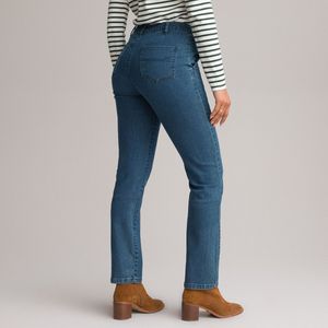 Comfort jeans in stretch denim, recht model ANNE WEYBURN. Denim materiaal. Maten 42 FR - 40 EU. Blauw kleur