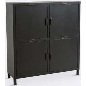 Hiba - Buffetkast - Zwart - Staal - 4 Deuren