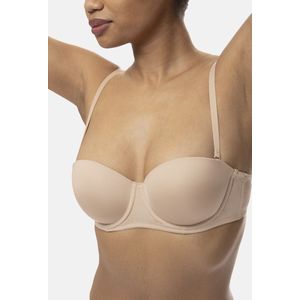 Bandeau-BH, Michelle Eco DORINA. Polyamide materiaal. Maten 85A FR - 70A EU. Beige kleur