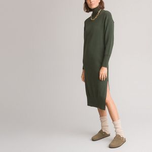 Coltrui-jurk, lange mouwen LA REDOUTE COLLECTIONS. Viscose materiaal. Maten M. Groen kleur