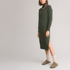 Coltrui-jurk, lange mouwen LA REDOUTE COLLECTIONS. Viscose materiaal. Maten XS. Groen kleur