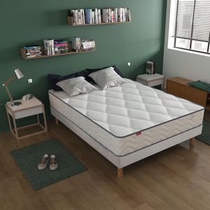 Ensemble opgerolde matras en bedbodem kit, Sweety MERINOS. Multiplex materiaal. Maten 140 x 190 cm. Wit kleur