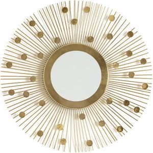 Ronde spiegel in ijzer Ø58 cm, Soleil LA REDOUTE INTERIEURS. Metaal materiaal. Maten één maat. Geel kleur
