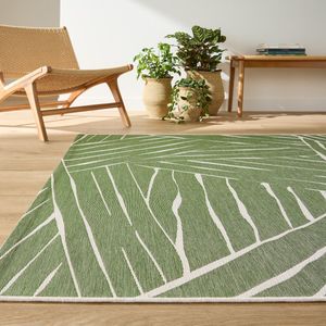 Mokoa - Plat Geweven Vloerkleed - Groen - Polypropyleen