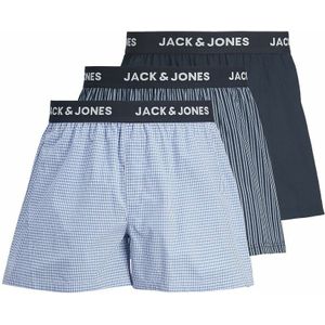 Set van 3 boxershorts in zuiver katoen JACK & JONES. Katoen materiaal. Maten S. Blauw kleur