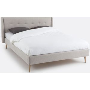 Bed met lattenbodem, Naisy LA REDOUTE INTERIEURS. Stof materiaal. Maten 160 x 200 cm. Beige kleur