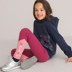 Sportlegging color block LA REDOUTE COLLECTIONS. Katoen materiaal. Maten 12 jaar - 150 cm. Rood kleur