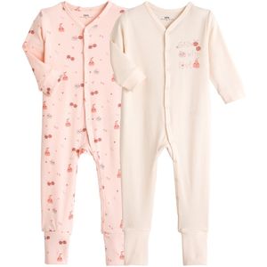 Set van 2 pyjama's in bio katoen LA REDOUTE COLLECTIONS. Katoen materiaal. Maten prema - 45 cm. Roze kleur
