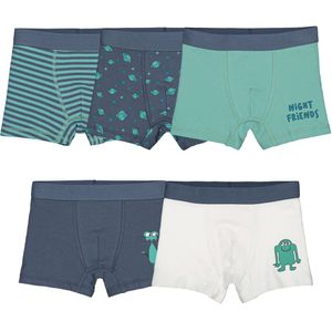 Set van 5 boxershorts in jersey met monsterprint LA REDOUTE COLLECTIONS. Katoen materiaal. Maten 12/13 jaar - 150/153 cm. Groen kleur