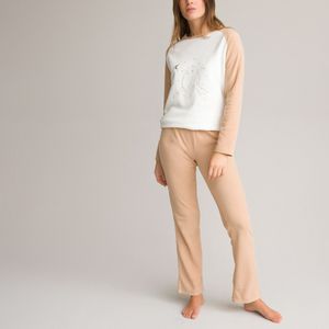 Pyjama in micro fleece tricot LA REDOUTE COLLECTIONS. Fleece tricot materiaal. Maten 50/52 FR - 48/50 EU. Beige kleur