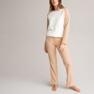 Pyjama in micro fleece tricot LA REDOUTE COLLECTIONS. Fleece tricot materiaal. Maten 50/52 FR - 48/50 EU. Beige kleur