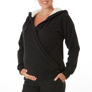 Sweater voor zwangerschap en borstvoeding Sweet home CACHE COEUR. Polyester materiaal. Maten M. Zwart kleur