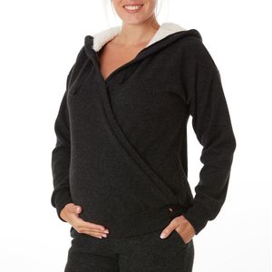 Sweater voor zwangerschap en borstvoeding Sweet home CACHE COEUR. Polyester materiaal. Maten XL. Zwart kleur
