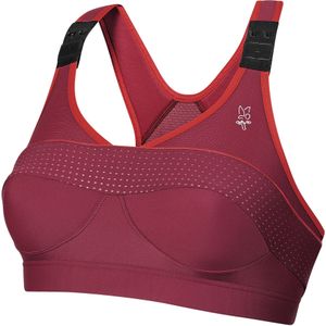 Sportbustier Top Strap Xback THUASNE SPORT. Polyamide materiaal. Maten 100D FR - 85D EU. Rood kleur