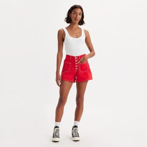 Short 80's Mom LEVI'S. Denim materiaal. Maten 30 US - 38 EU. Rood kleur